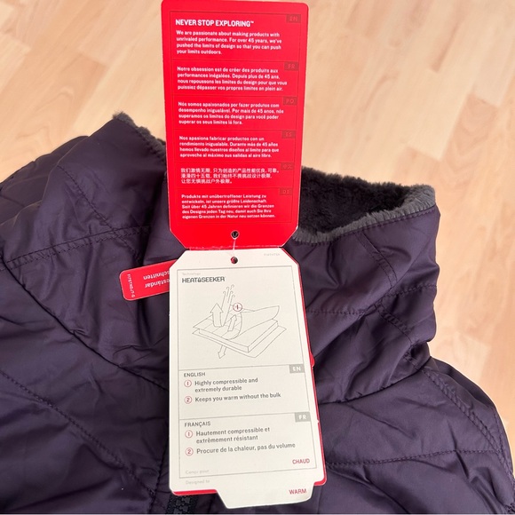The North Face Mossbud Women Insulated Reversible Vest Jacket Purple Small NWT - Picture 11 of 13